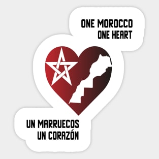 one moroccan one heart Proud Morocco Flag Gift Moroccan Lovers For Men's Women's Sticker